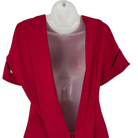 IRO Hilda Dress Wine Red Short Cutout Sleeve Drape Back Zip Size 2 NEW - Picture 8 of 12